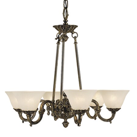 Framburg Lighting 7886 FB/cm Napoleonic - Six Light Chandelier, French Brass Finish with Champagne Marble Glass